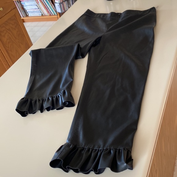 Zara black faux leather capris. Size medium, measurements are in photos posted. - Picture 2 of 12